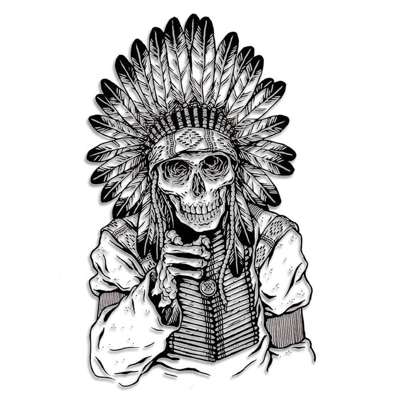 Native Amercian Skull Design - Skull Tattoo Design Art Print by THE ART LAB  | Society6