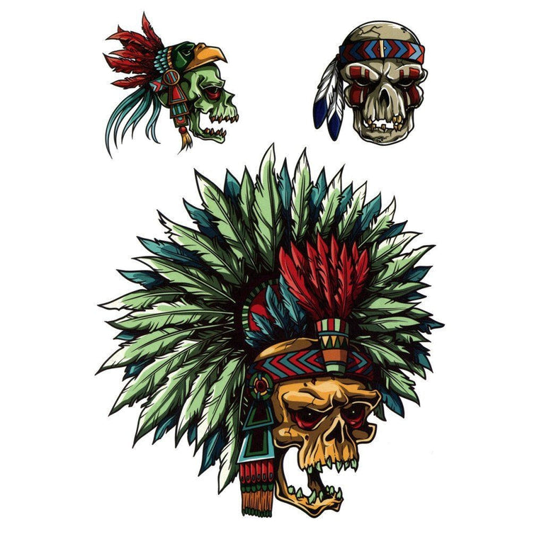 Tatouage éphémère : Indian Skulls - ArtWear Tattoo - Tatouage temporaire