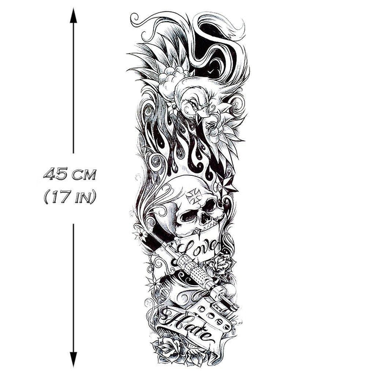 skull sleeve tattoo sketches