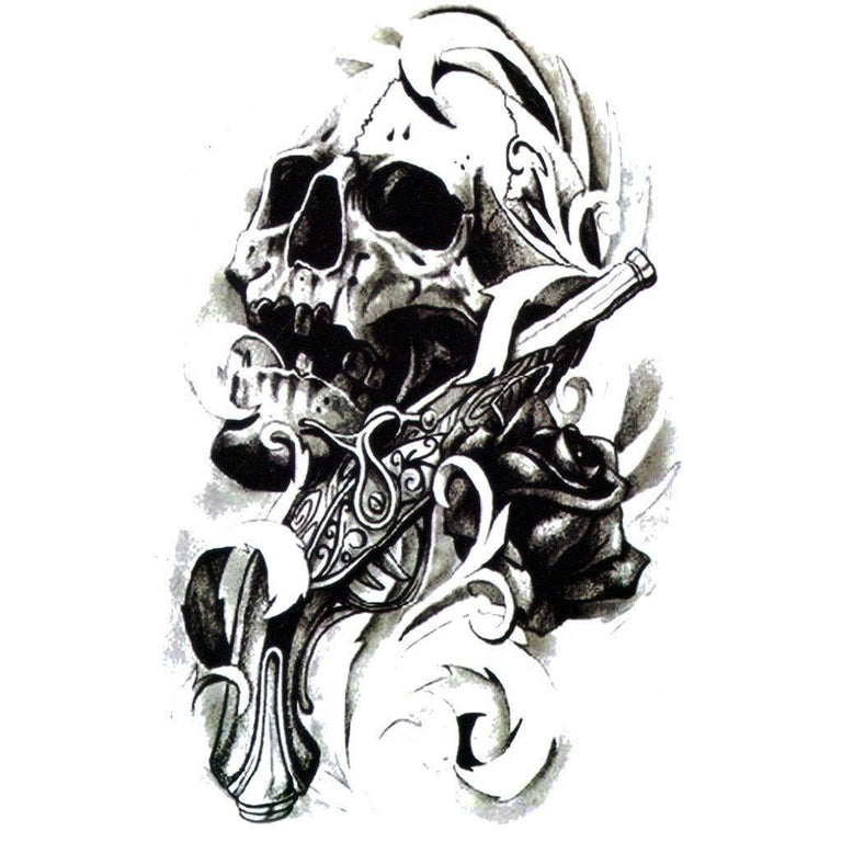 Tatouage éphémère : Skull Gun - ArtWear Tattoo - Tatouage temporaire