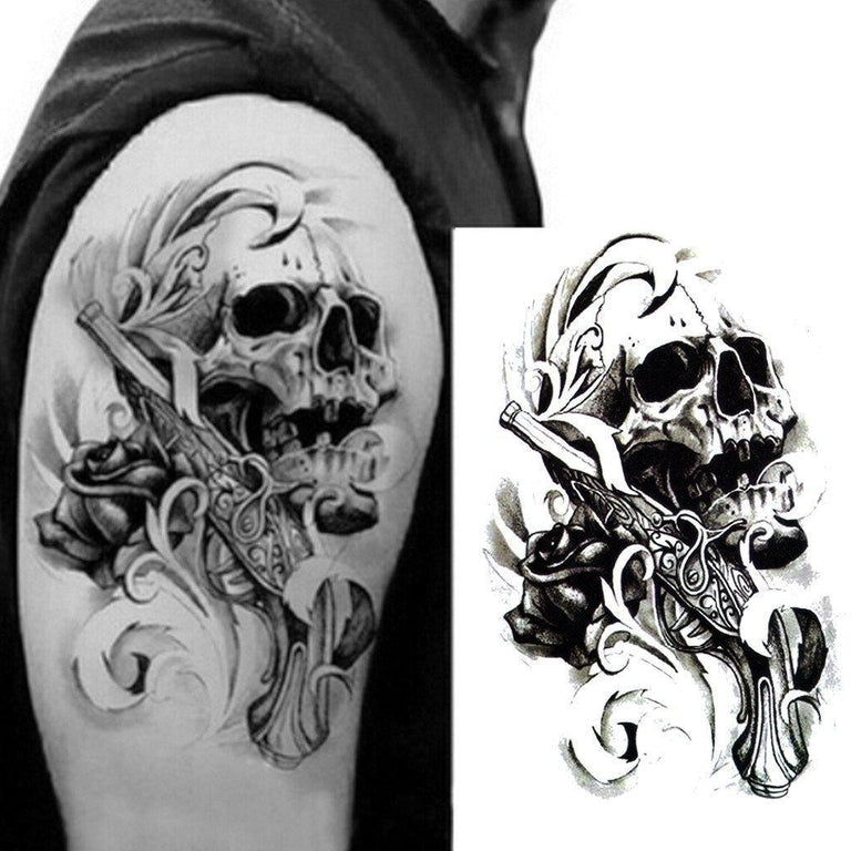 Tatouage éphémère : Skull Gun - ArtWear Tattoo - Tatouage temporaire