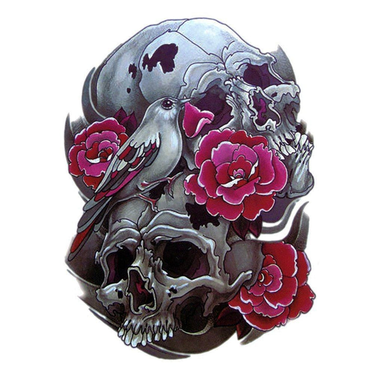 Tatouage éphémère : Skull & Roses 5 - ArtWear Tattoo - Tatouage temporaire