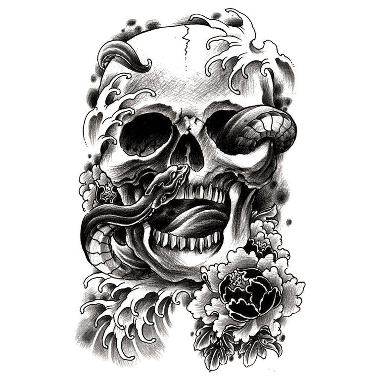 Tatouage éphémère : Skull & Snake - ArtWear Tattoo - Tatouage temporaire