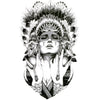 Tatouage éphémère : American Indian Girl 2 - B&W - ArtWear Tattoo - Tatouage temporaire