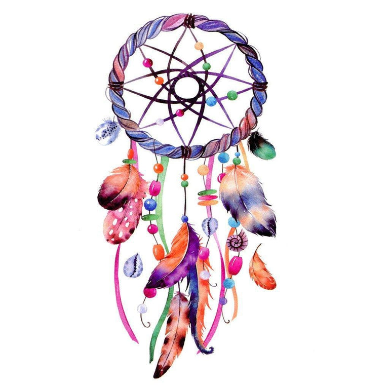 Tatouage éphémère : Big Watercolor Dreamcatcher 2 - ArtWear Tattoo - Tatouage temporaire