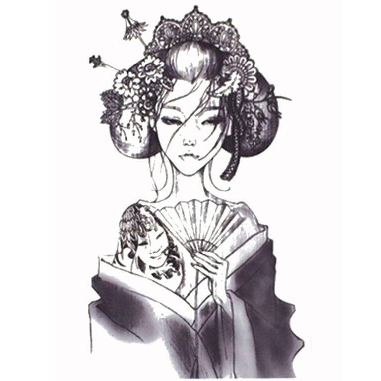 Tatouage éphémère : Japanese Geisha - ArtWear Tattoo - Tatouage temporaire