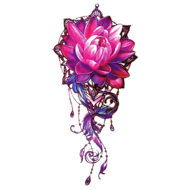 Tatouage éphémère : Pink Lotus Dreamcatcher - ArtWear Tattoo - Tatouage temporaire
