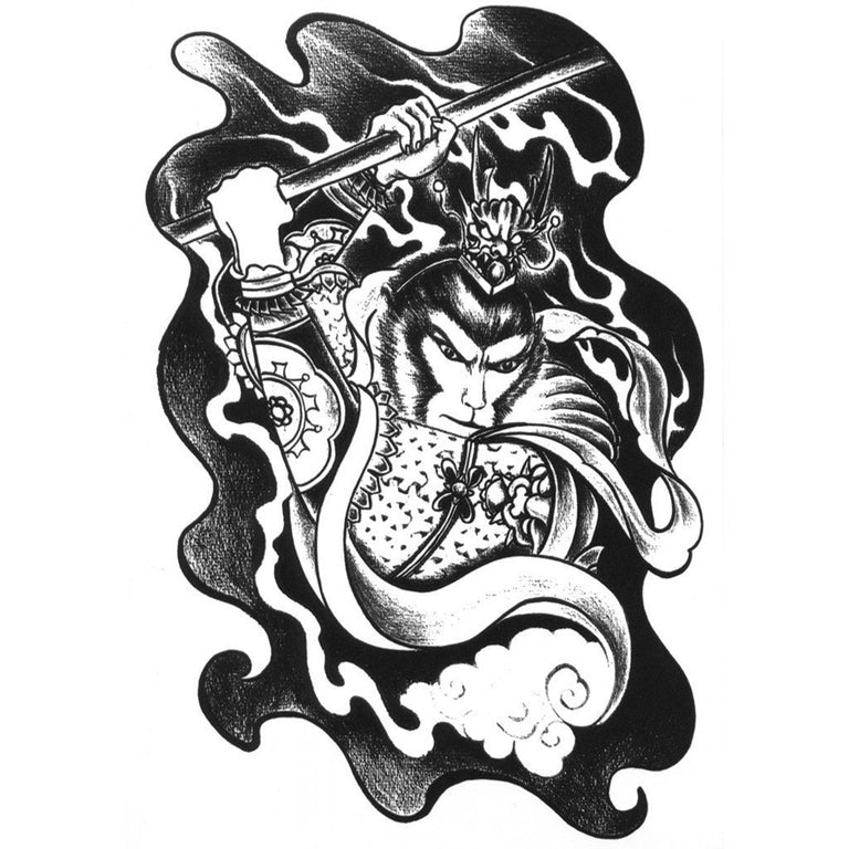 Tatouage éphémère : Samurai Monkey - ArtWear Tattoo - Tatouage temporaire