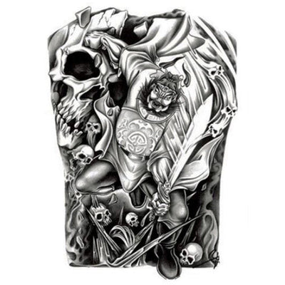 Skull & Roses Monochrome - ArtWear Tattoo