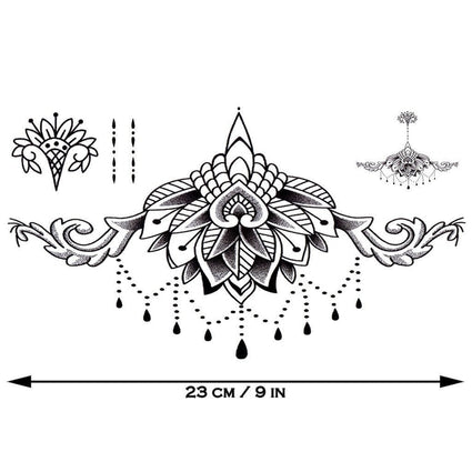 Black Sexy Underboob 2 temporary tattoo - Underboob fake tattoos
