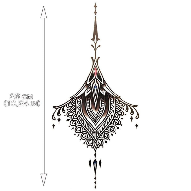 Buy DIGITAL FILE: Lotus Flower Mandala Gemstone Underboob Tattoo Ornament  Jewel Gem Design With Beaded Chains Online in India - Etsy